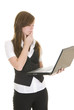 Young business lady with laptop
