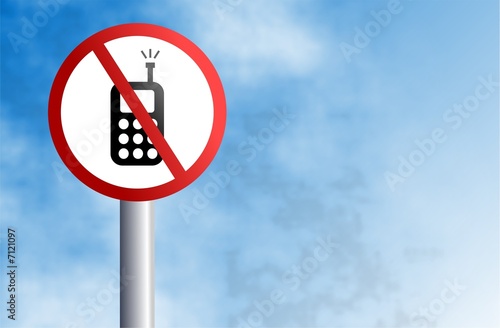 Illustration: no mobiling sign no mobiling sign