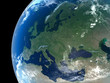 Europe as seen from space with cloud formations