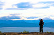 Tourist-photographer. Kamchatka.