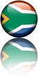 Drapeau Afrique du Sud 3D Reflet