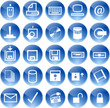 glassy icons set - vector