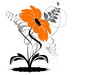 vecteur série - étrange fleur orange vectorielle