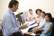 Photo: Manager briefing office staff Manager briefing office staff