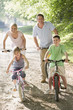 Family on bicycle ride