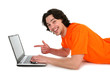 Young man using laptop
