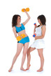 Girls practicing fitness