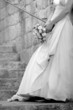 Bride against wall