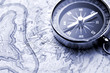 compass on map