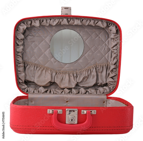 Opened Red Travel Case