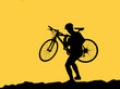 Photo: Photo of biker silhouette Photo of biker silhouette