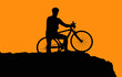 Photo: Photo of biker silhouette Photo of biker silhouette