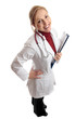 Bright happy successful medical doctor isolated