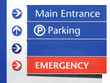 Main Entarnce, Parking, and Emergency Sign