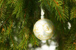 Silver christmas ball in a tree