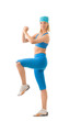 Beautiful young woman doing fitness exercise 