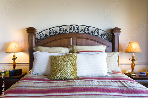 Close up on a bed in a bedroom