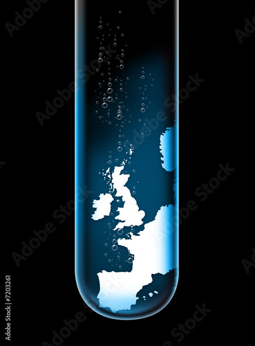 UK map in test tube