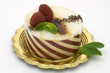Caramel mousse cake on white Caramel mousse cake on white