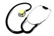 Black stethoscope isolated on white