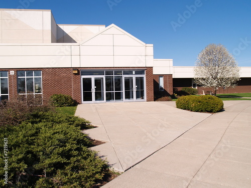 Photo: exterior of a modern school exterior of a modern school