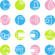 spring circle household appliances icons spring circle household appliances icons