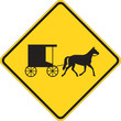 Horse-Drawn Vehicle warning on white Horse-Drawn Vehicle warning on white