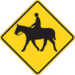 Horse warning sign on white Horse warning sign on white
