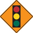 Signal Ahead warning sign on white Signal Ahead warning sign on white