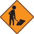 Workers warning sign on white Workers warning sign on white