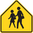 School warning sign on white School warning sign on white