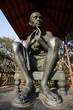 gandhi statue at rajghat memorial in new delhi, india