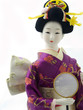 Traditional Japanese Doll with isolated white background