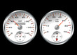White dashboard car isolated over black background White dashboard car isolated over black background