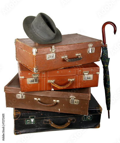 Photo: Old brown suitcase Old brown suitcase