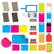 Vector - Alot of glossy and colorful sale tag stickers.