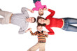 family lying on floor