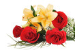Bouquet of lily and roses flowers Bouquet of lily and roses flowers