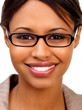 Beautiful business woman wearing glasses