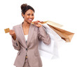 Isolated business woman shopping