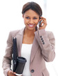 Businesswoman using cellphone