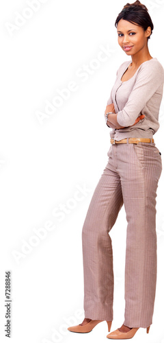 Photo: Portrait of a young businesswoman leaning Portrait of a young businesswoman leaning