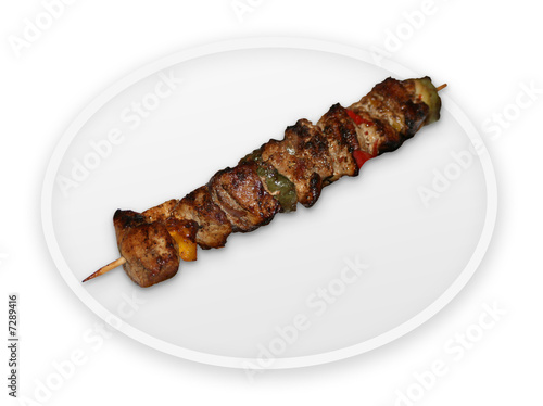 Photo: steak with vegetables on stick steak with vegetables on stick