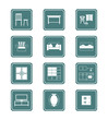 Modern home furniture icon collection in vector.