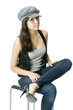 Young adult sitting on a stool
