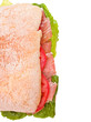 Fresh ciabatta bread with prosciutto and tomatoes Fresh ciabatta bread with prosciutto and tomatoes