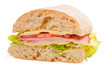 Ham, cheese and tomatoes sandwich sliced in half Ham, cheese and tomatoes sandwich sliced in half