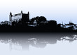 Castle silhouette with gradient reflection Castle silhouette with gradient reflection