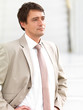 Portrait of a business man looking away
