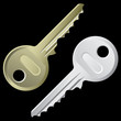 a set of keys isolated on a black background
